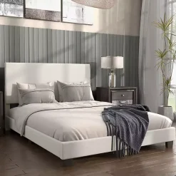 Sale Kirklands Home Boucle Karson Queen Platform Bed White