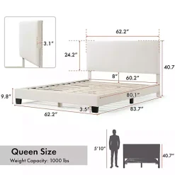 Sale Kirklands Home Boucle Karson Queen Platform Bed White