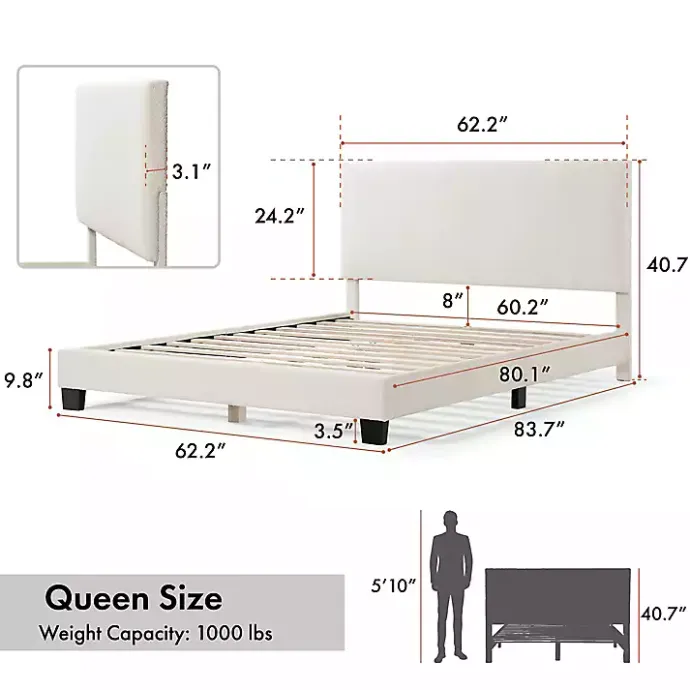 Sale Kirklands Home Boucle Karson Queen Platform Bed White