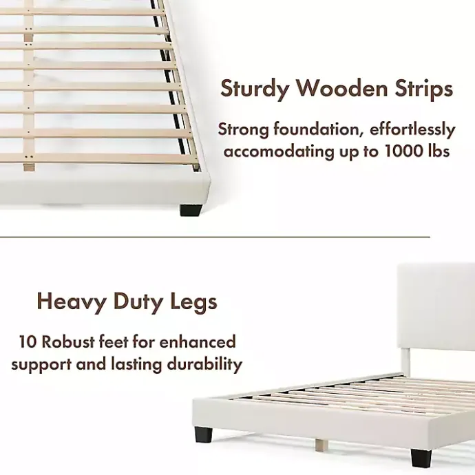 Sale Kirklands Home Boucle Karson Queen Platform Bed White