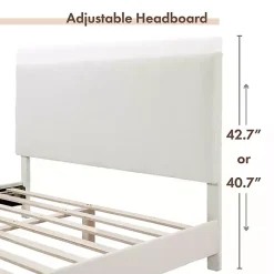 Sale Kirklands Home Boucle Karson Queen Platform Bed White