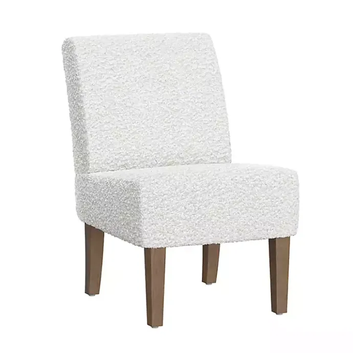 Outlet Kirklands Home Boucle Slipper Accent Chair White
