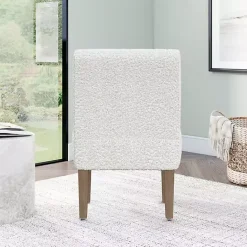 Outlet Kirklands Home Boucle Slipper Accent Chair White