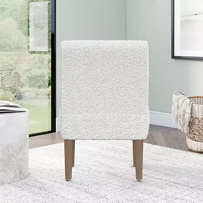 Outlet Kirklands Home Boucle Slipper Accent Chair White