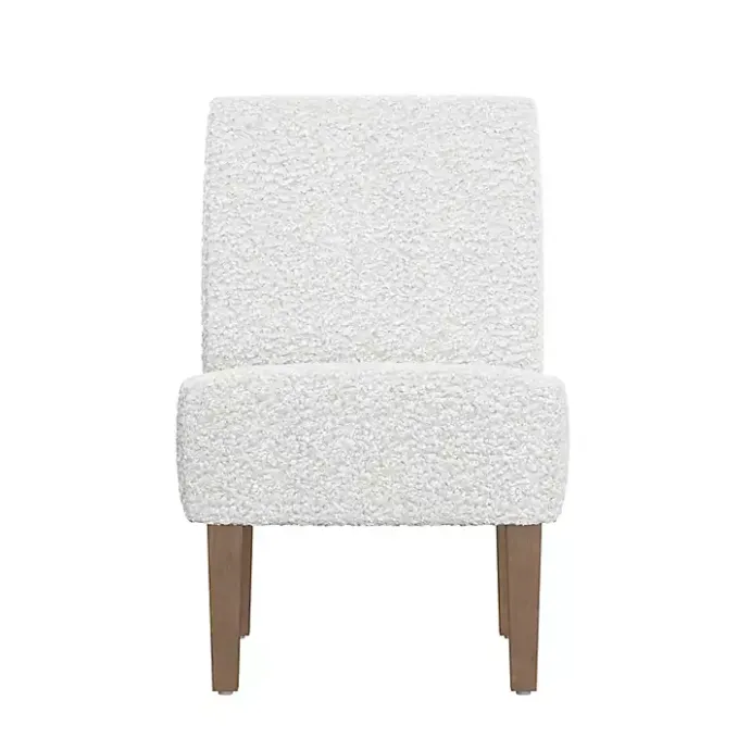 Outlet Kirklands Home Boucle Slipper Accent Chair White