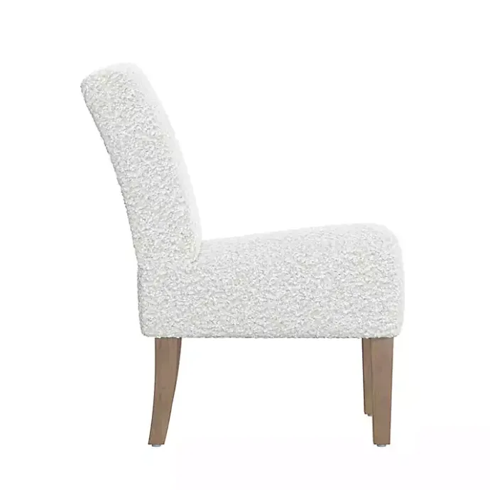 Outlet Kirklands Home Boucle Slipper Accent Chair White