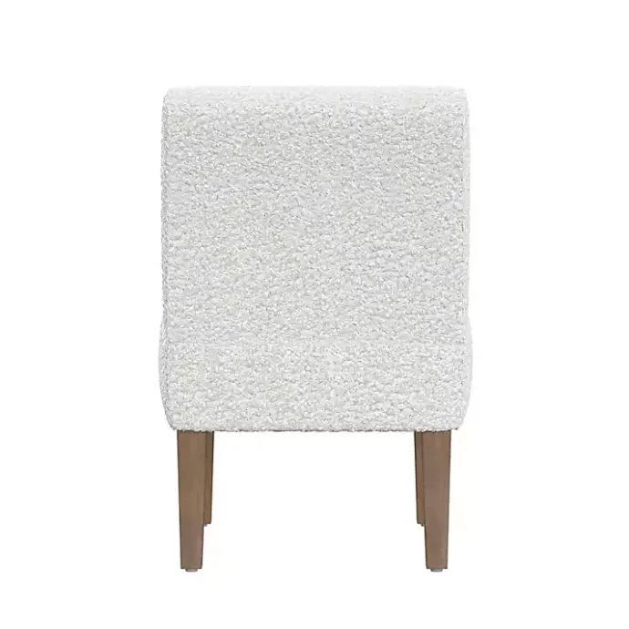 Outlet Kirklands Home Boucle Slipper Accent Chair White