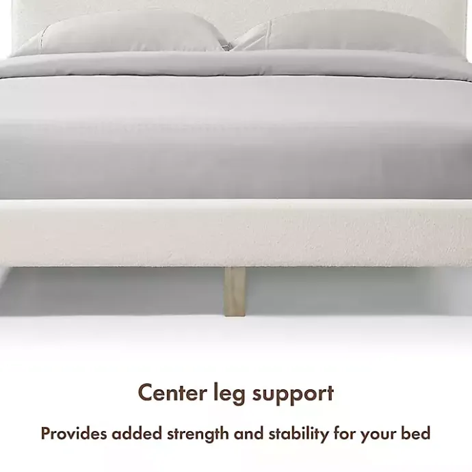 Outlet Kirklands Home Boucle Upholstered Sara Queen Bed White