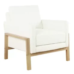 Best Kirklands Home Boucle Wood Frame Accent Chair White