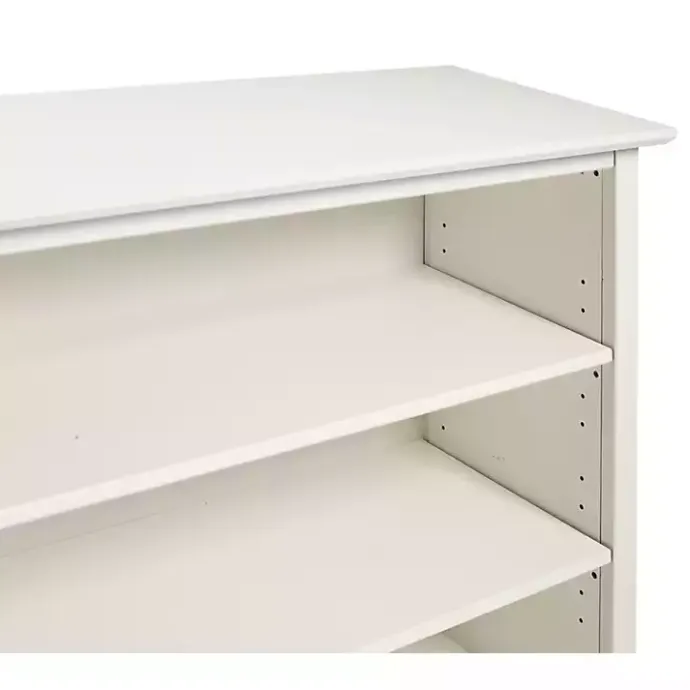 Discount Kirklands Home Brazilian Pine Wood Short Bookshelf White