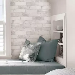 Hot Kirklands Home White Brick Peel & Stick Wallpaper