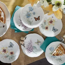 Online Kirklands Home White Butterfly Meadow Appetizer Plates, Set of 6