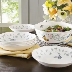 New Kirklands Home White Butterfly Meadow 7-pc. Bowl Set