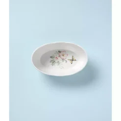 Discount Kirklands Home White Butterfly Meadow Porcelain Bread Basket