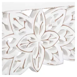 Online Kirklands Home White Carved Floral Decorative Wall Shelf