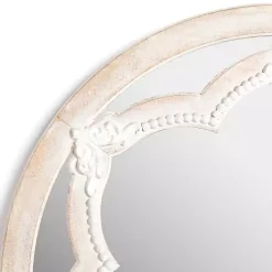 Online Kirklands Home White Carved Petal Wall Mirror