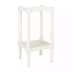 New Kirklands Home Carved Pinewood Farmhouse Accent Table White