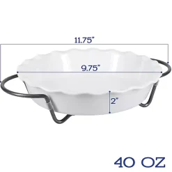 Clearance Kirklands Home Ceramic Baker and Pie Dish Set with Racks White