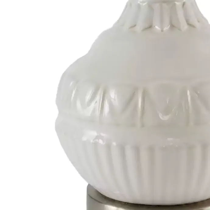 Hot Kirklands Home Ceramic Embossed Table Lamp White