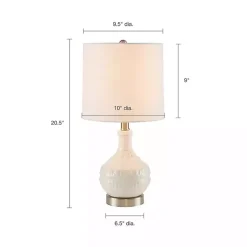 Hot Kirklands Home Ceramic Embossed Table Lamp White