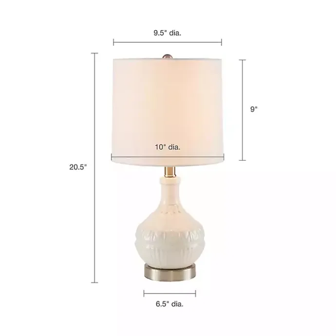 Hot Kirklands Home Ceramic Embossed Table Lamp White