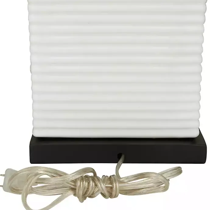Hot Kirklands Home Ceramic Fluted Rectangular Table Lamp White