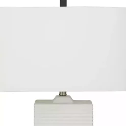 Hot Kirklands Home Ceramic Fluted Rectangular Table Lamp White