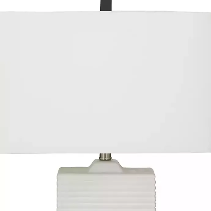 Hot Kirklands Home Ceramic Fluted Rectangular Table Lamp White