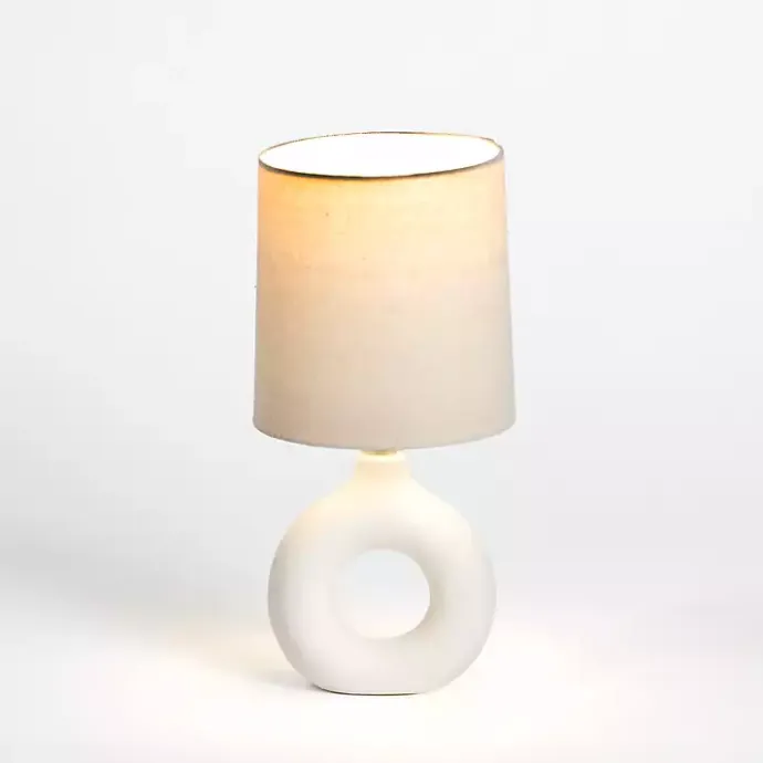 Sale Kirklands Home Ceramic Open Circle Mini Lamp White
