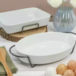 Best Kirklands Home Ceramic 2-pc. Baker Set with Racks White