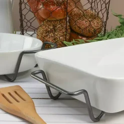 Best Kirklands Home Ceramic 2-pc. Baker Set with Racks White
