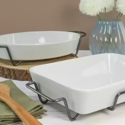 Best Kirklands Home Ceramic 2-pc. Baker Set with Racks White
