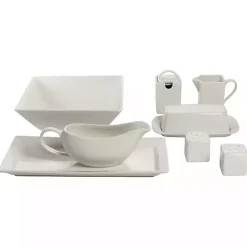 Clearance Kirklands Home Ceramic Square 40-pc. Dinnerware Set White