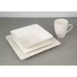 Clearance Kirklands Home Ceramic Square 40-pc. Dinnerware Set White