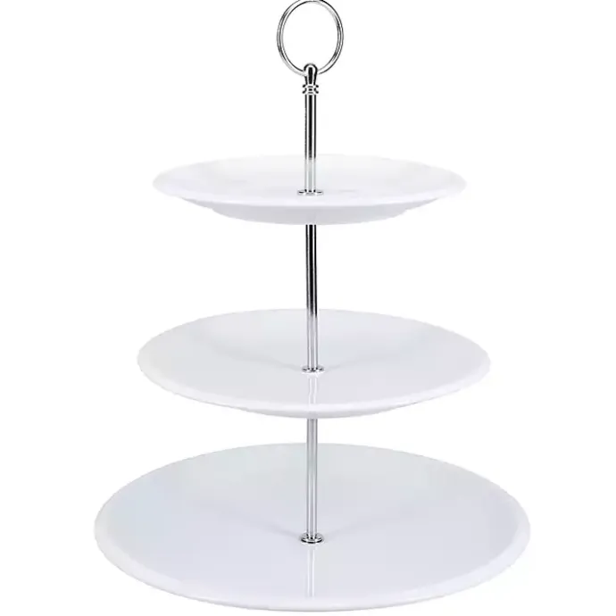 Clearance Kirklands Home Ceramic 3-Tier Serving Stand White