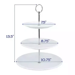 Clearance Kirklands Home Ceramic 3-Tier Serving Stand White