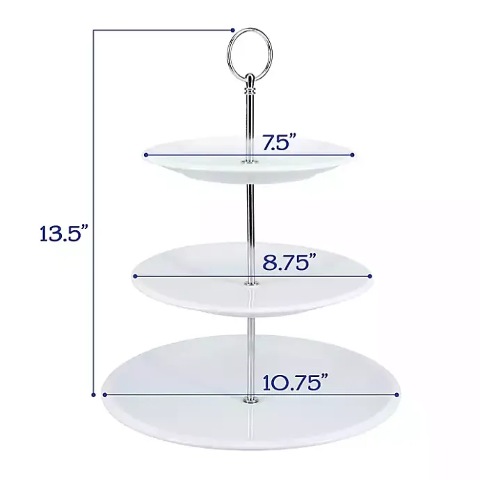 Clearance Kirklands Home Ceramic 3-Tier Serving Stand White