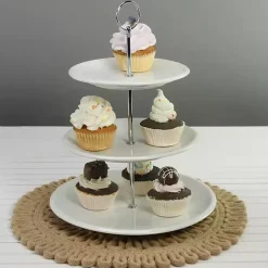 Clearance Kirklands Home Ceramic 3-Tier Serving Stand White