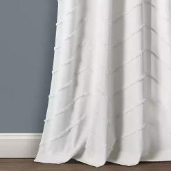 Kirklands Home Chenille Chevron Curtain Panel Set, 84 in. White