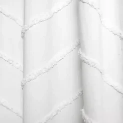 Kirklands Home Chenille Chevron Curtain Panel Set, 84 in. White