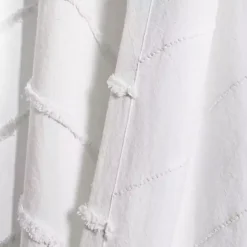 Kirklands Home Chenille Chevron Curtain Panel Set, 84 in. White