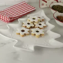 Outlet Kirklands Home Christmas Tree & Snowflakes Serving Platter White