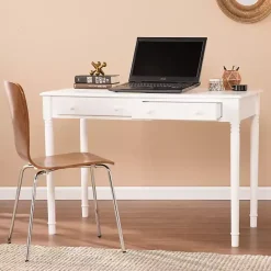 Kirklands Home Classic 2-Drawer Wood Desk White