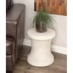 Outlet Kirklands Home Clay Hourglass Accent Table White