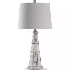 Outlet Kirklands Home White Coastal Lighthouse Table Lamp Ivory