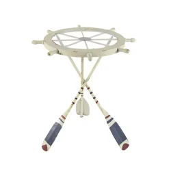Clearance Kirklands Home White Coastal Ship Accent Table