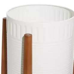 Sale Kirklands Home Corrugated Iron and Wood Planters, Set of 2 White