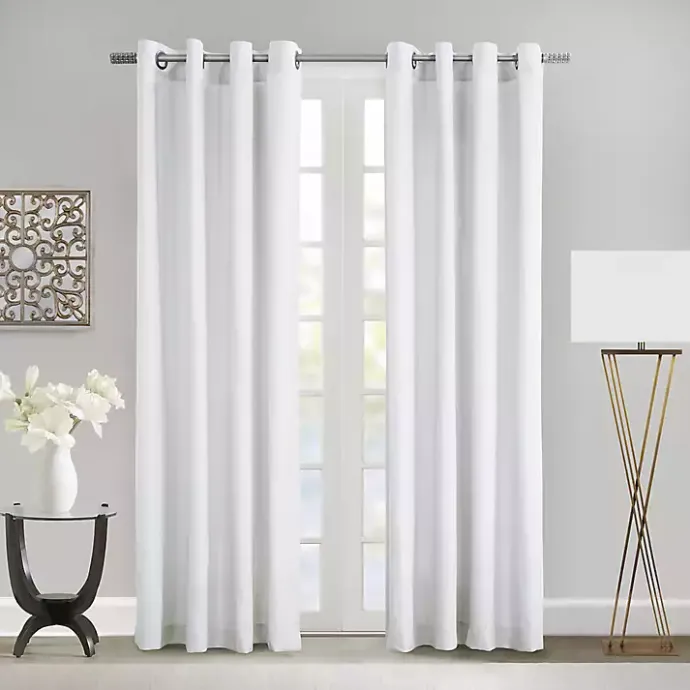 Discount Kirklands Home Crinkle Harmony Curtain Panel, 84 in. White