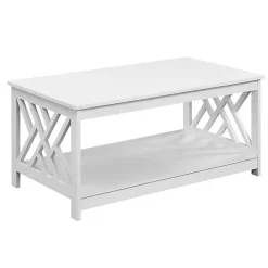 Online Kirklands Home Cut-Out Sides Coffee Table White