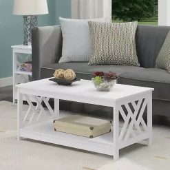 Online Kirklands Home Cut-Out Sides Coffee Table White
